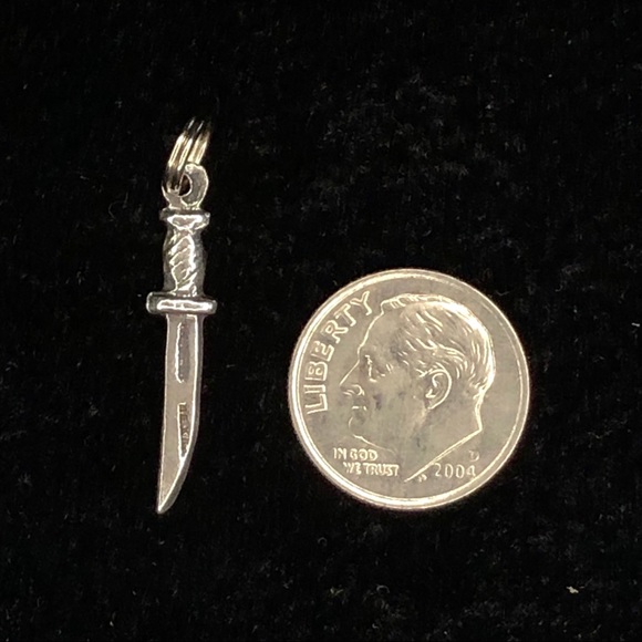 Vintage Sterling Silver Dagger Charm - Picture 1 of 2